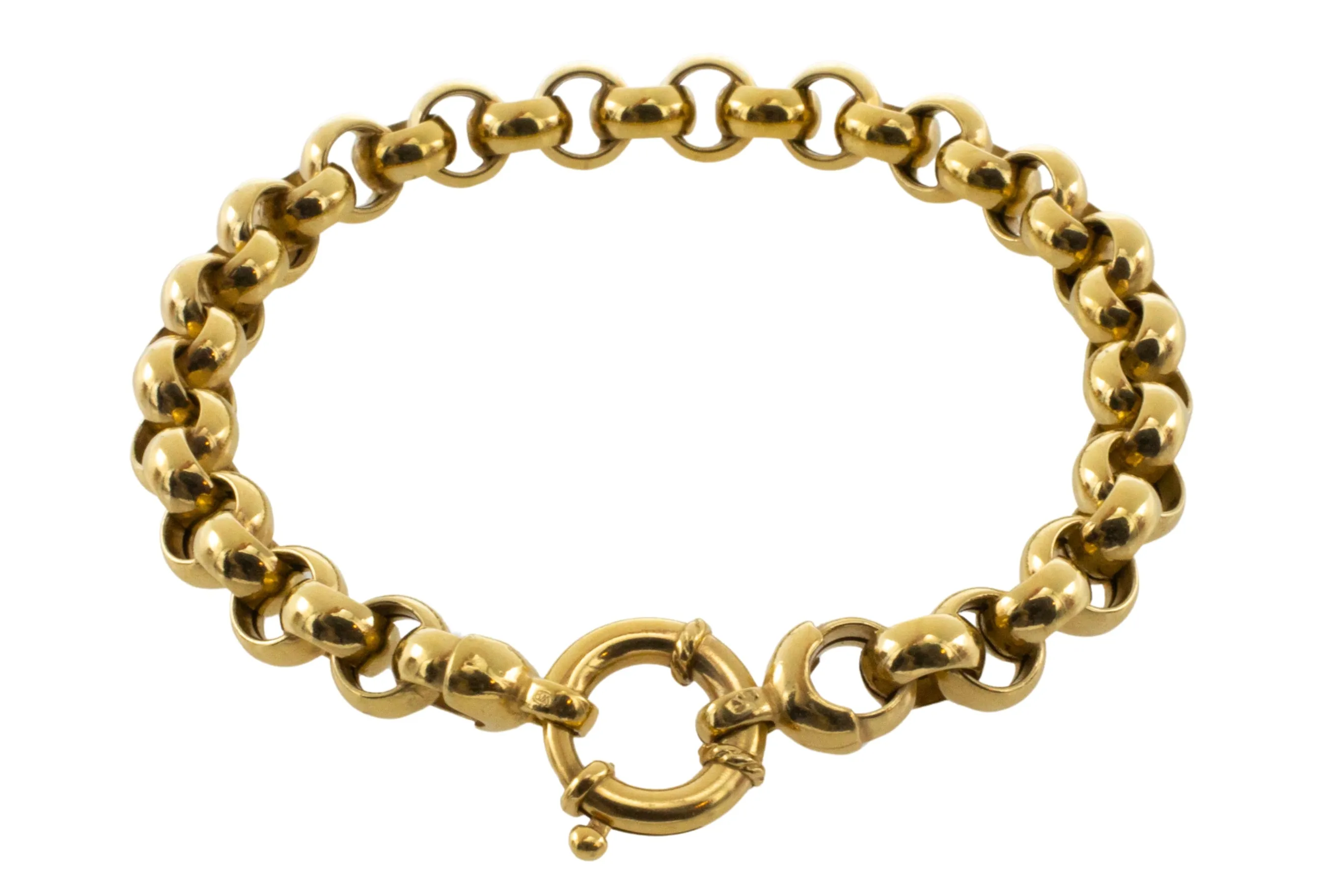 14 carat gold round link bracelet