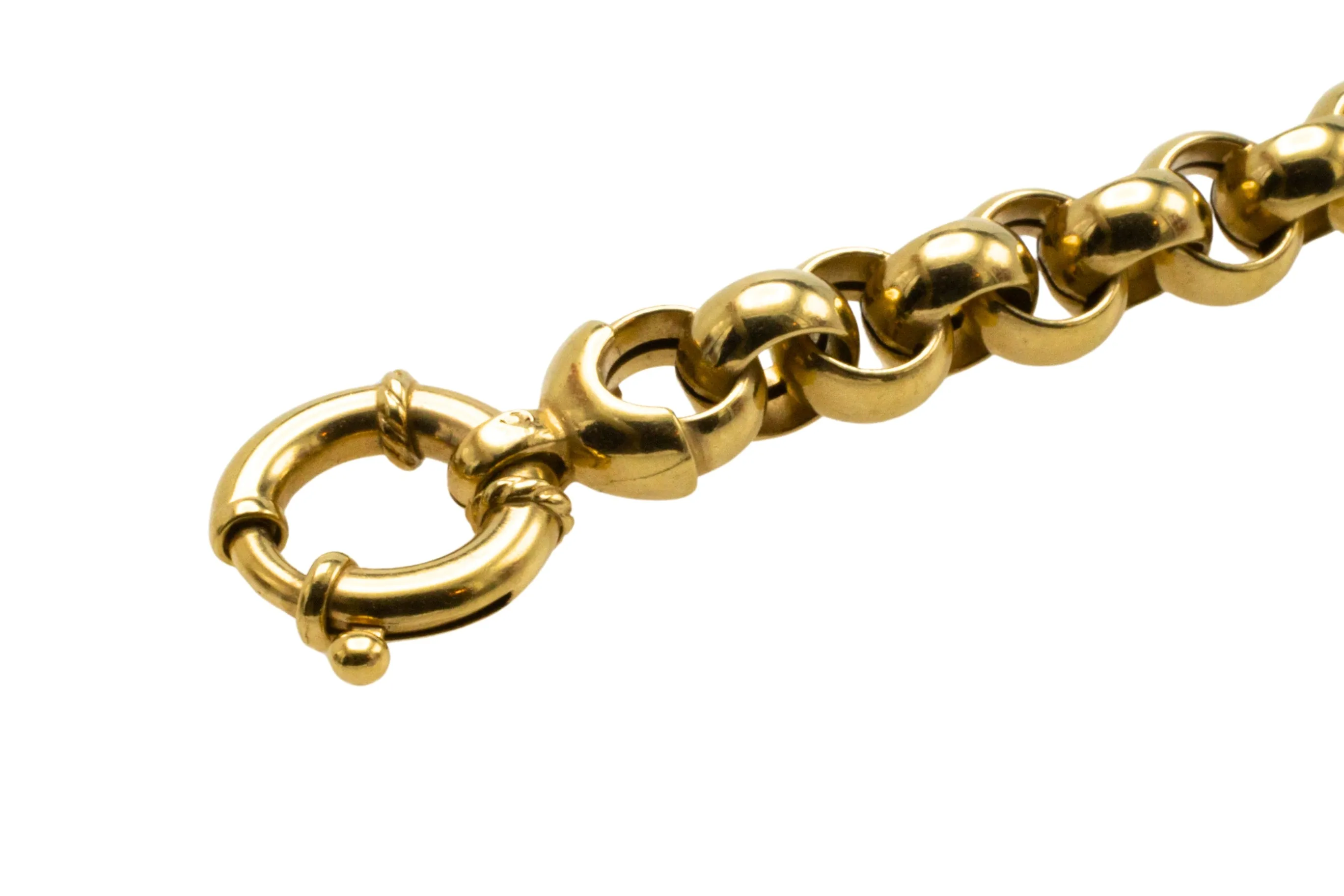 14 carat gold round link bracelet