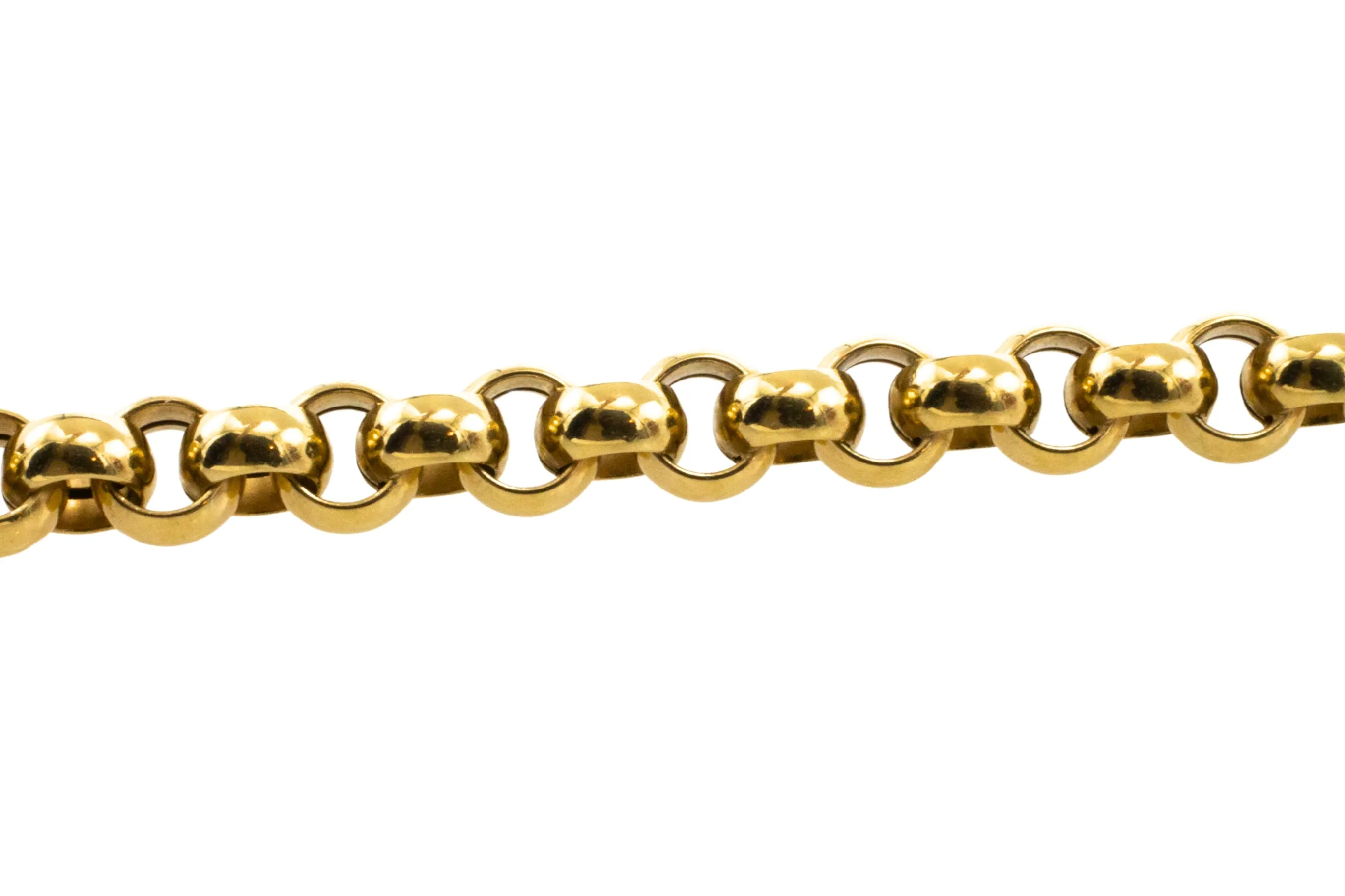 14 carat gold round link bracelet