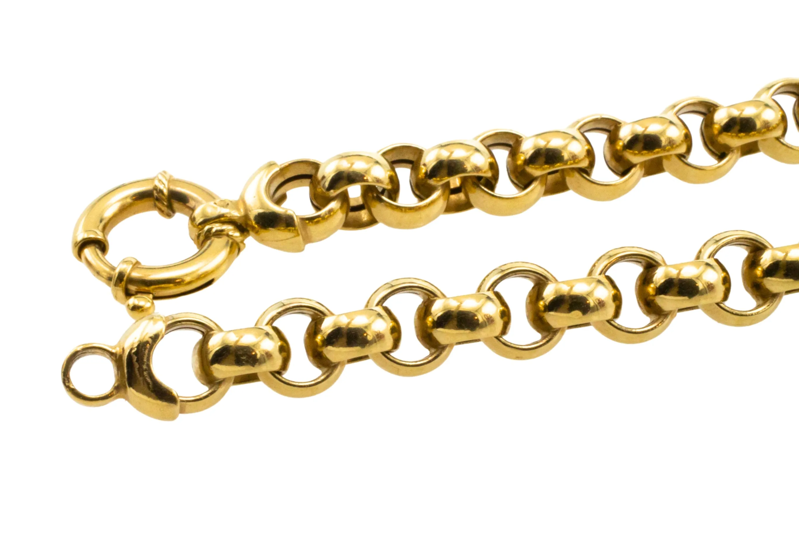14 carat gold round link bracelet