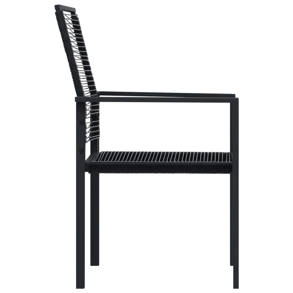 2/4x Patio Chairs PVC Rattan Black Garden Outdoor Chair Furniture