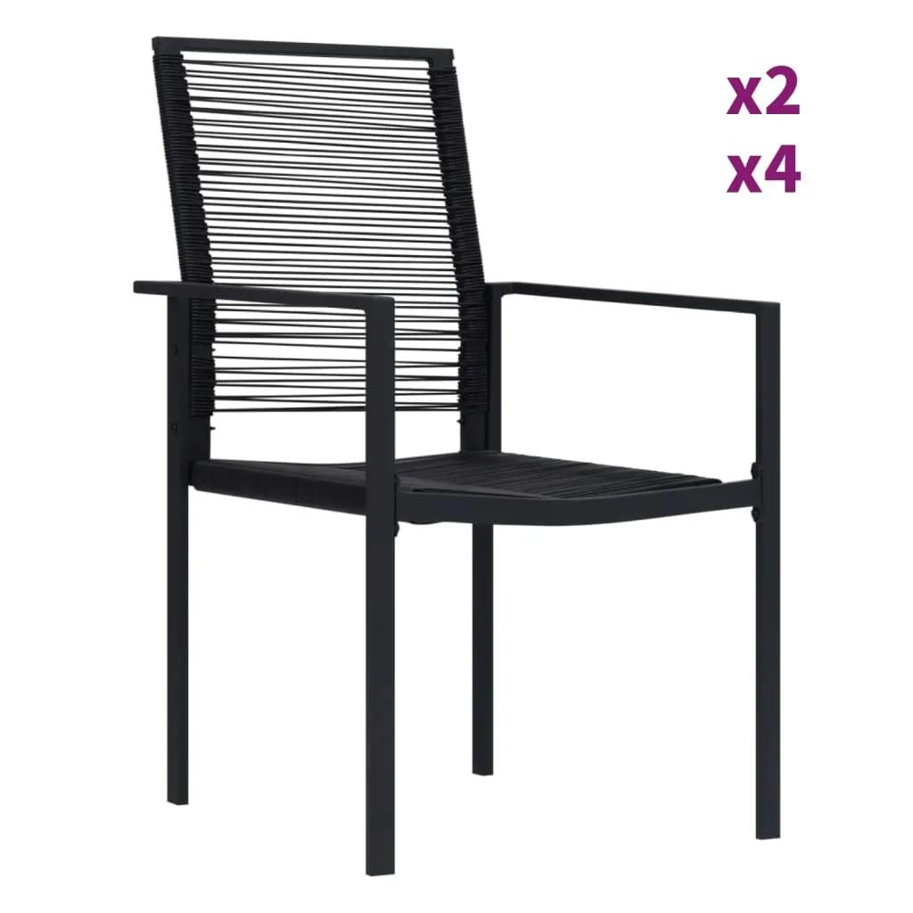 2/4x Patio Chairs PVC Rattan Black Garden Outdoor Chair Furniture