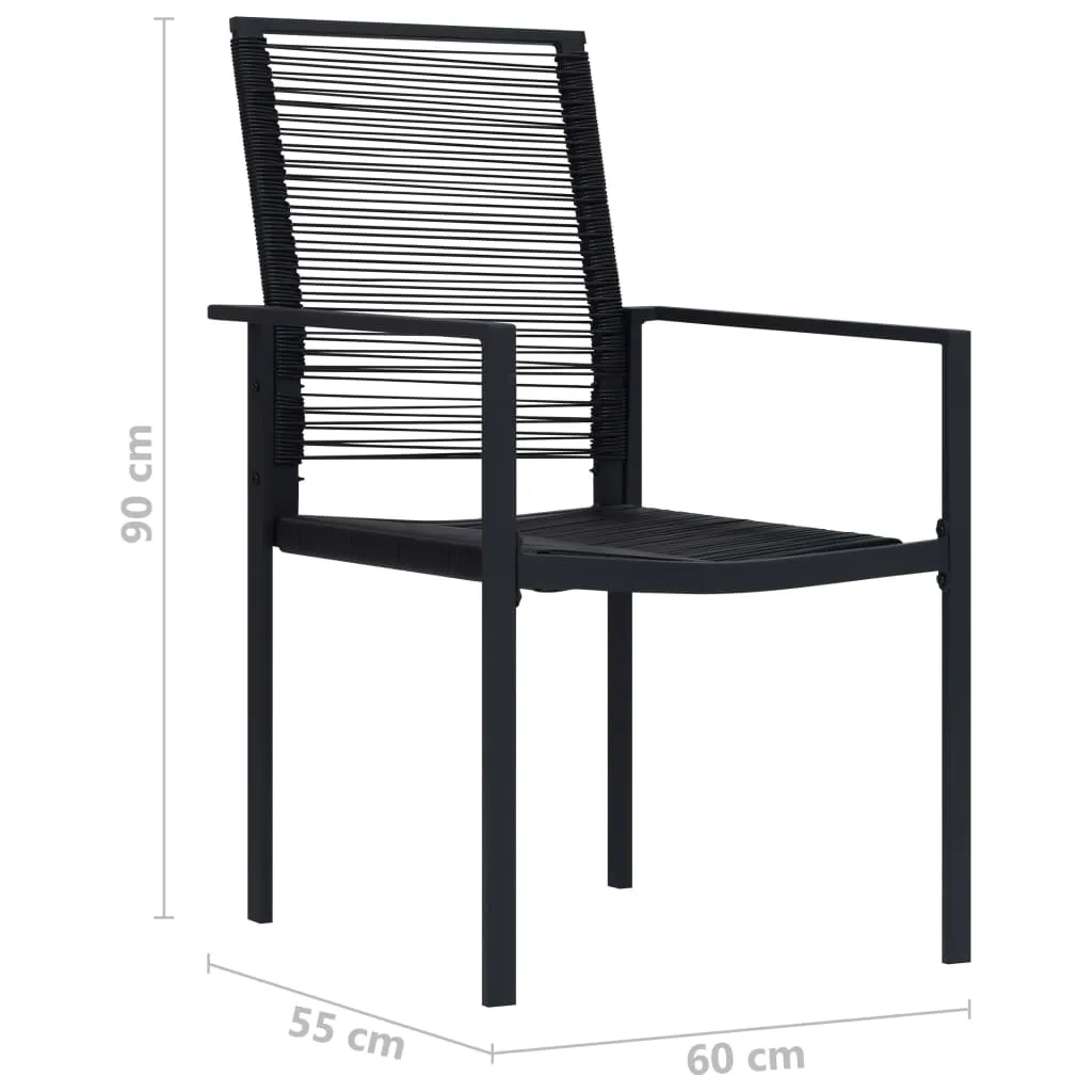 2/4x Patio Chairs PVC Rattan Black Garden Outdoor Chair Furniture