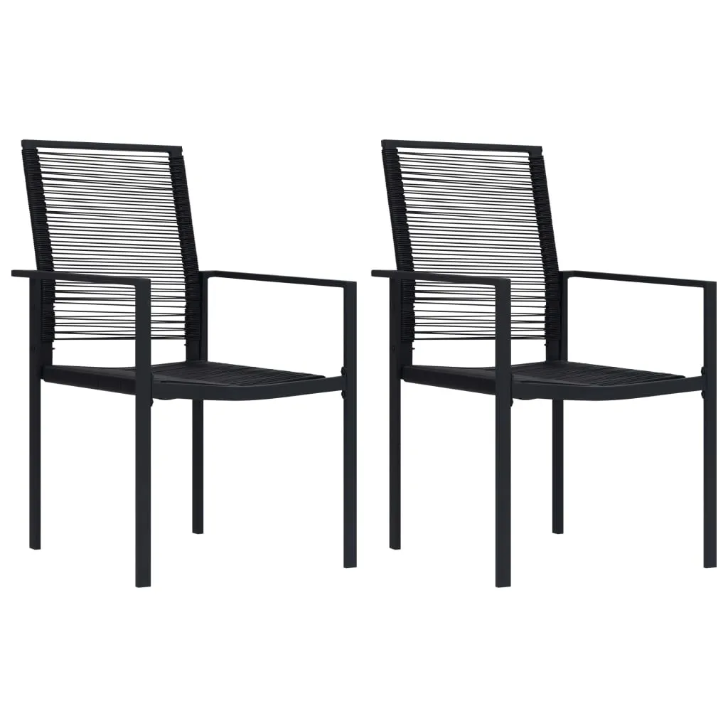2/4x Patio Chairs PVC Rattan Black Garden Outdoor Chair Furniture