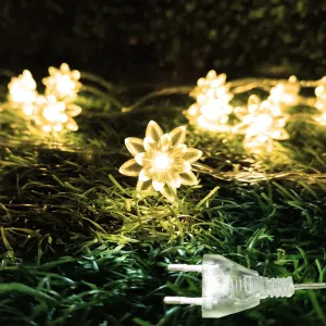 3394 14 LED Double Lotus Flower Fairy String Lights for Home Decoration 10 Feet for Home Decoration, Diwali & Wedding LED Christmas Light Indoor and Outdoor Light ,Festival Decoration (Color Box Warm White)