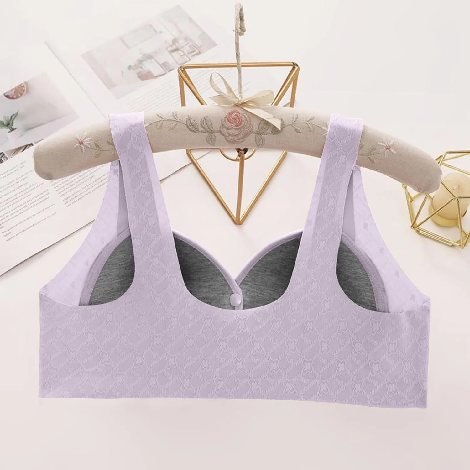36c Bras for Women Push up Top Bra Underwear Without Steel Ring Gathering Thin