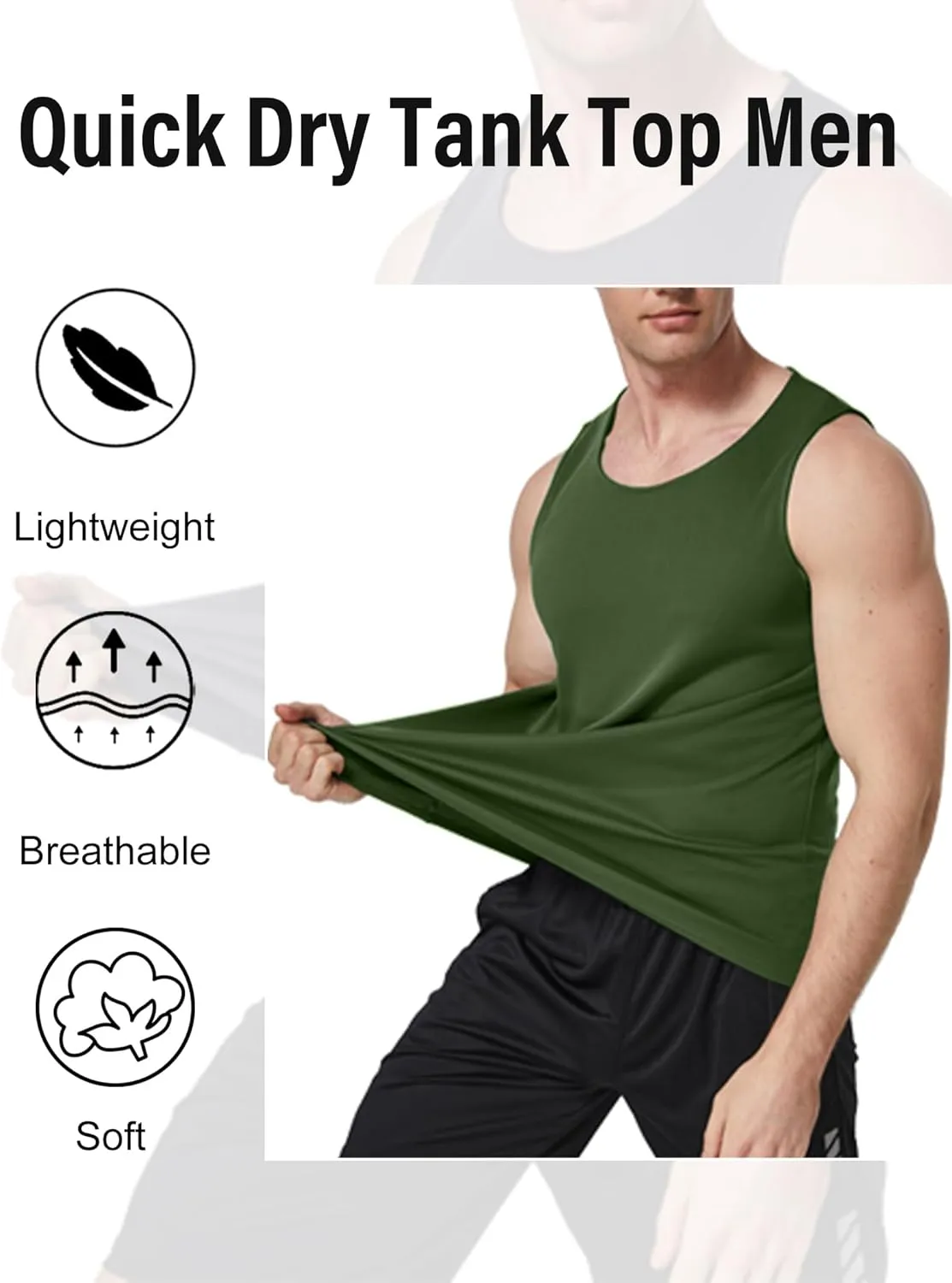 5 Pack Mens Running Sport Tank Tops Dry Fit Gym Wicking Athletic Mesh Breathable Cool Workout Sleeveless Shirts