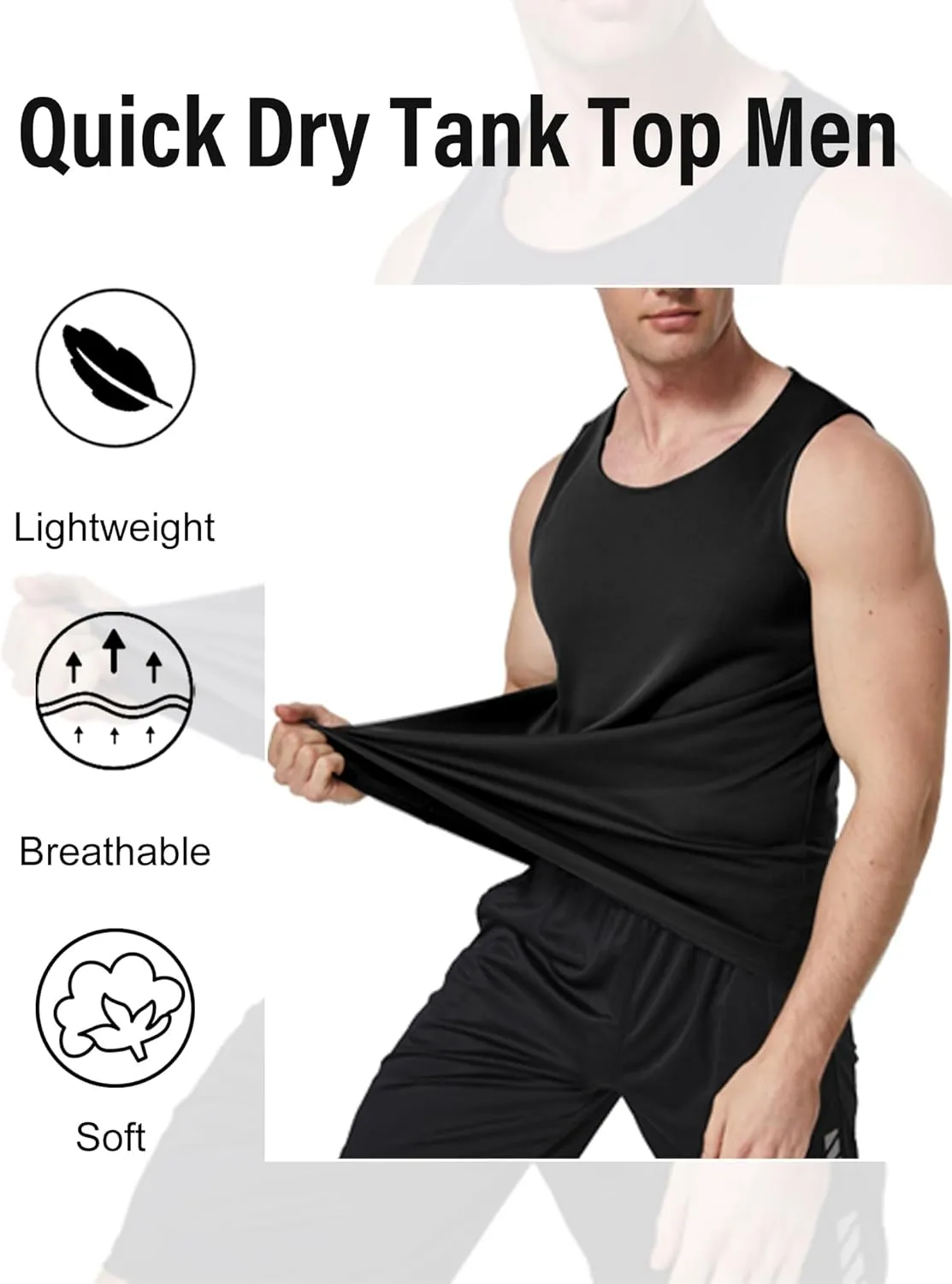 5 Pack Mens Running Sport Tank Tops Dry Fit Gym Wicking Athletic Mesh Breathable Cool Workout Sleeveless Shirts