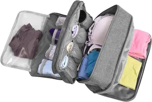 AIBEARTY Portable Waterproof Underwear Storage Bag Travel Bra Organizer Lingerie Socks Toiletry Bag Layer Cosmetic Pouch for Women Men