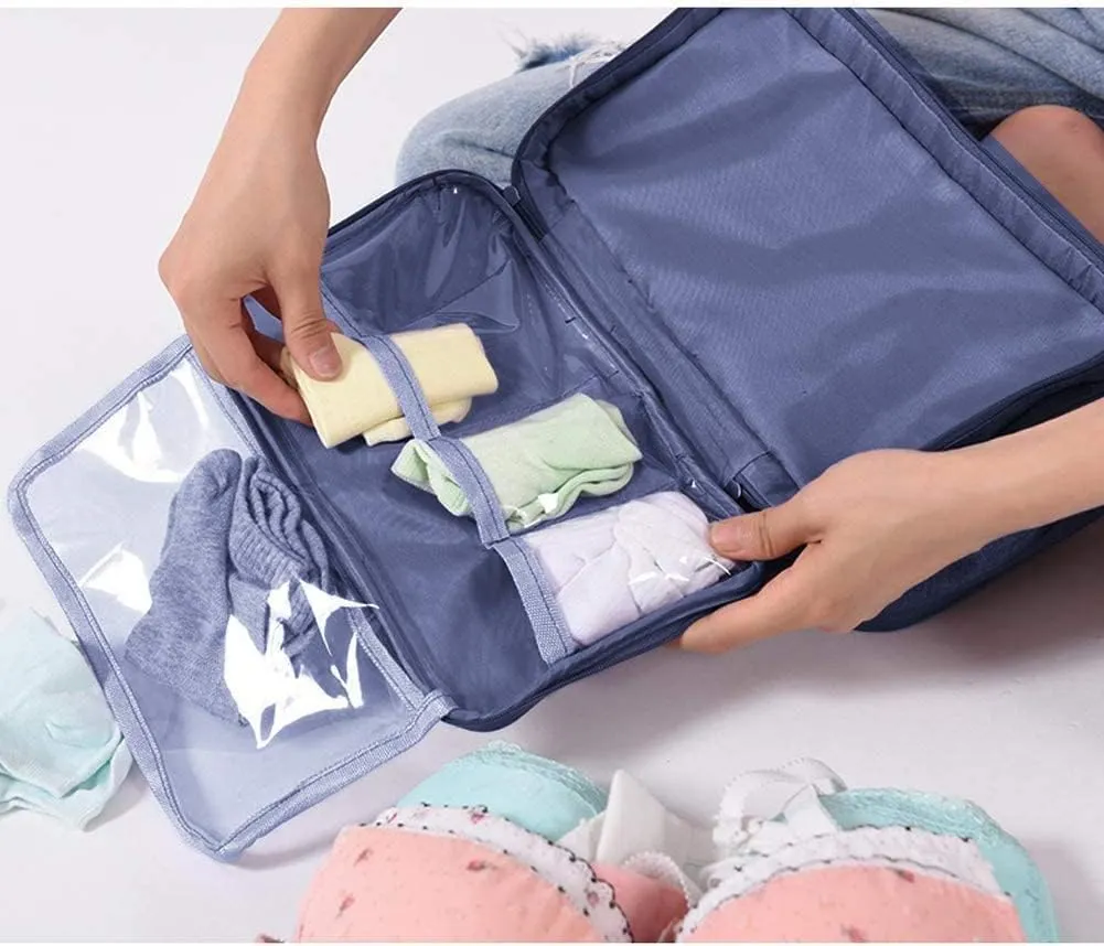 AIBEARTY Portable Waterproof Underwear Storage Bag Travel Bra Organizer Lingerie Socks Toiletry Bag Layer Cosmetic Pouch for Women Men