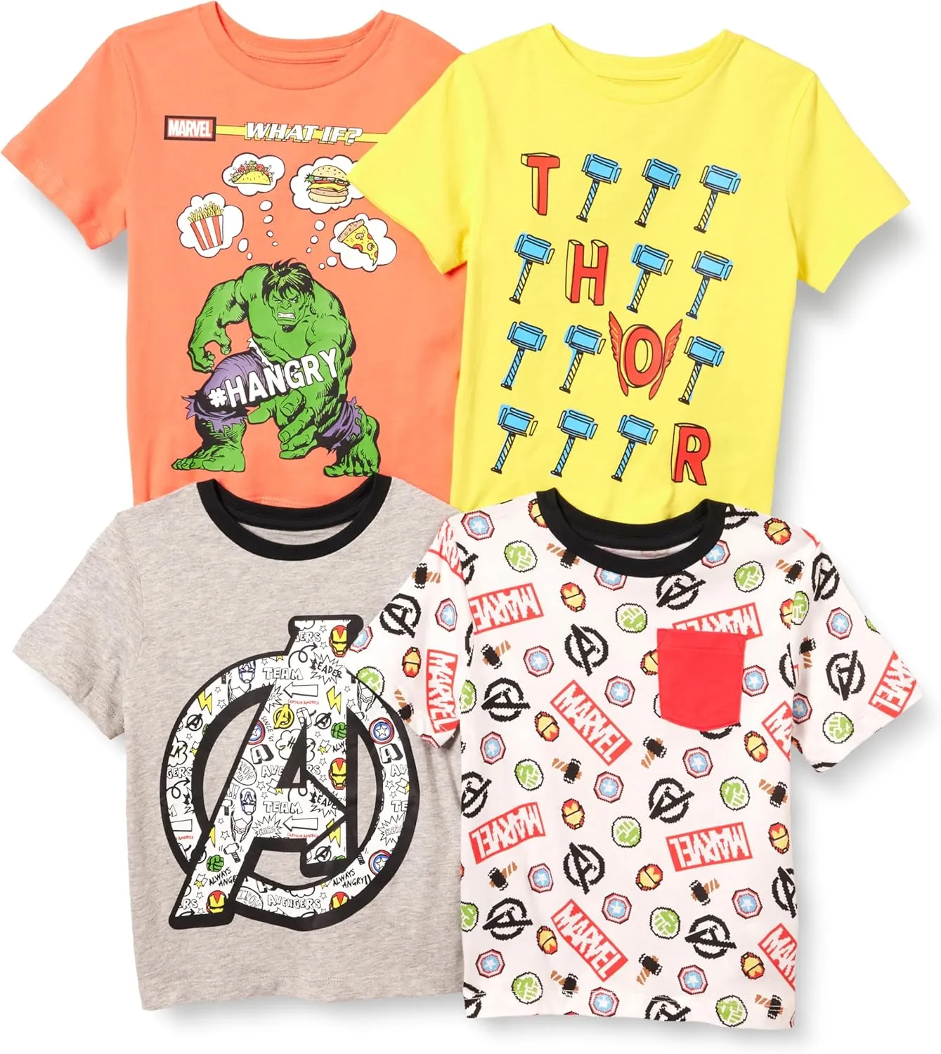 Amazon Essentials Disney | Marvel | Star Wars Boys and Toddlers' Short-Sleeve T-Shirts (Previously Spotted Zebra), Multipacks