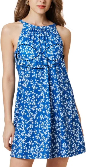 ANYFITTING Summer Dress with Built in Bra Casual Beach Sundress Flowy Halter Mini Short Dresses for Women 2025