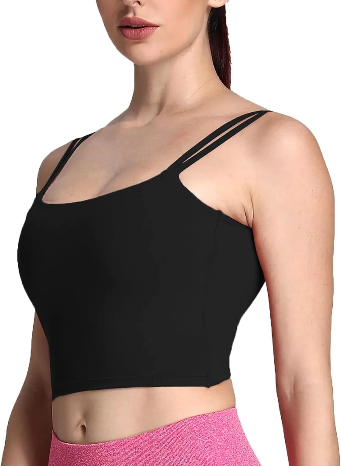 Aoxjox Women's Workout Sports Bras Fitness Padded Backless Yoga Crop Tank Top Twist Back Cami