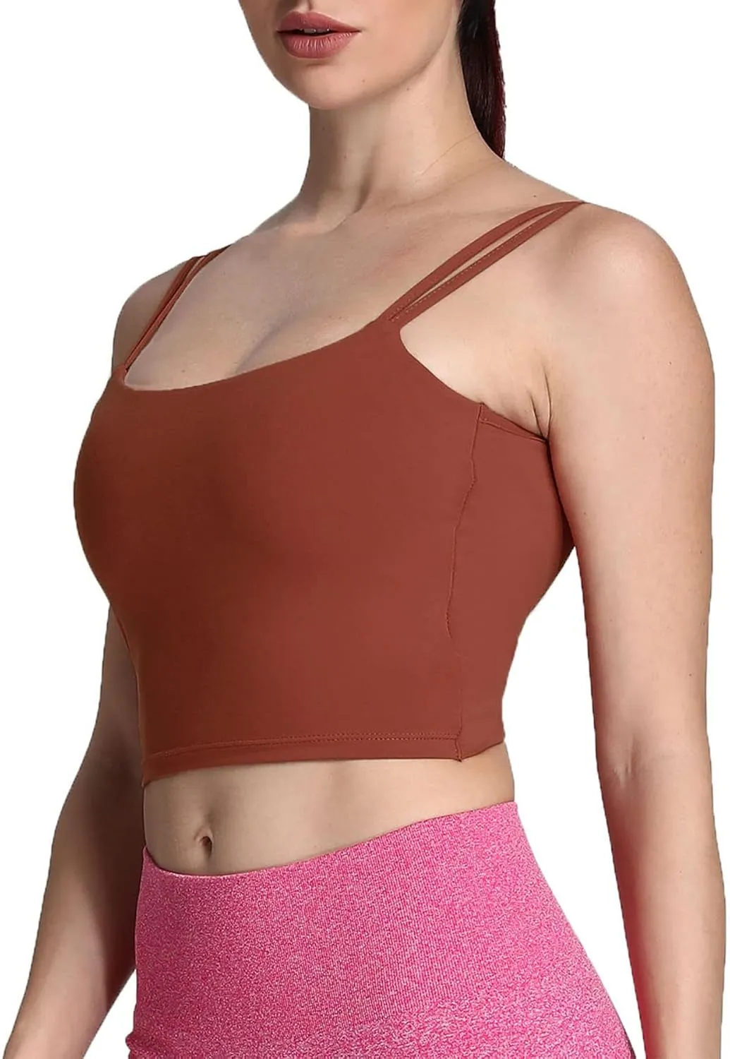 Aoxjox Women's Workout Sports Bras Fitness Padded Backless Yoga Crop Tank Top Twist Back Cami