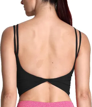 Aoxjox Women's Workout Sports Bras Fitness Padded Backless Yoga Crop Tank Top Twist Back Cami