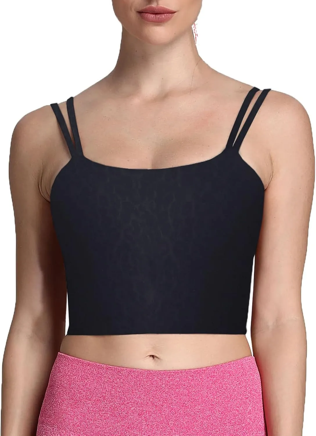 Aoxjox Women's Workout Sports Bras Fitness Padded Backless Yoga Crop Tank Top Twist Back Cami
