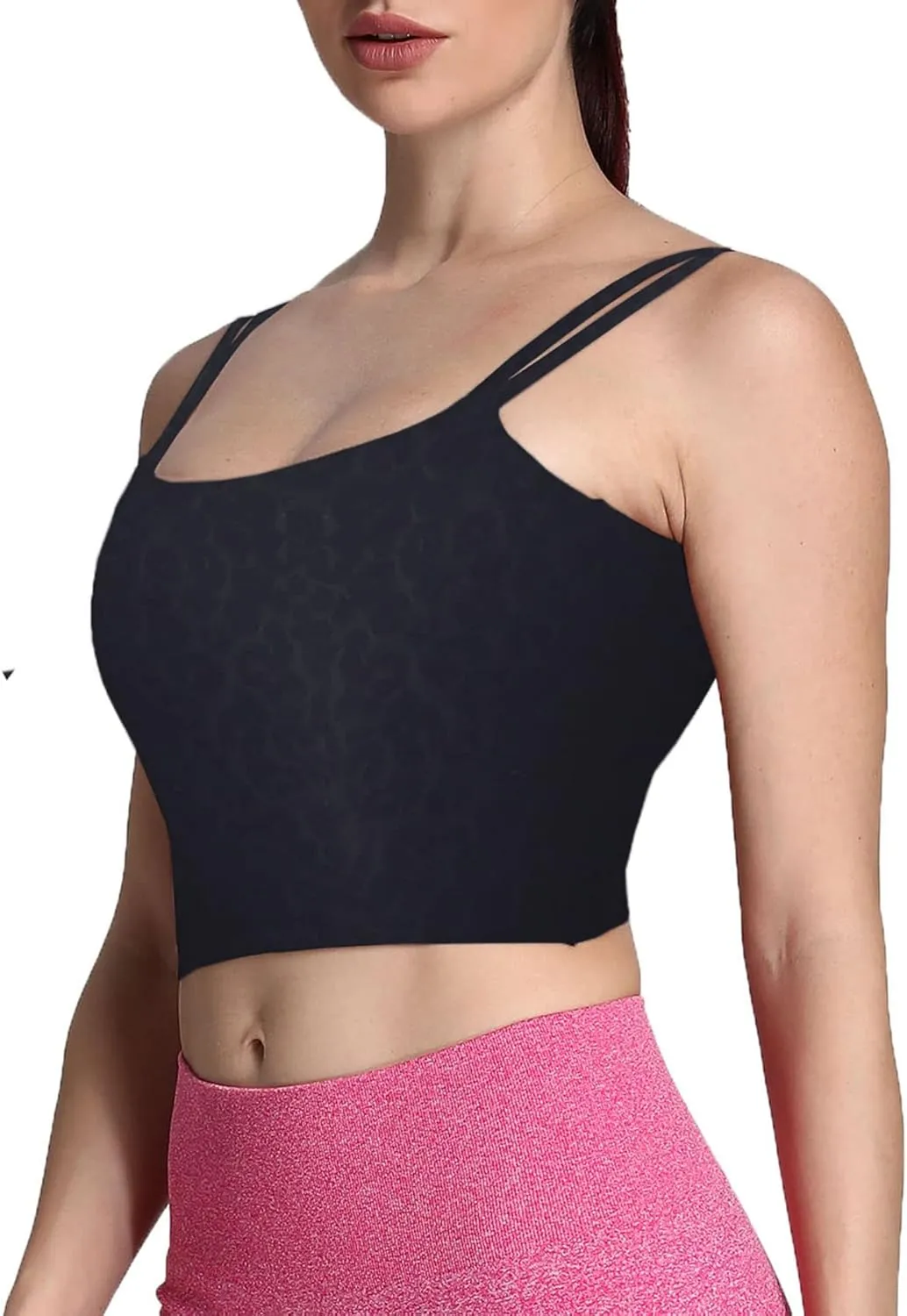 Aoxjox Women's Workout Sports Bras Fitness Padded Backless Yoga Crop Tank Top Twist Back Cami