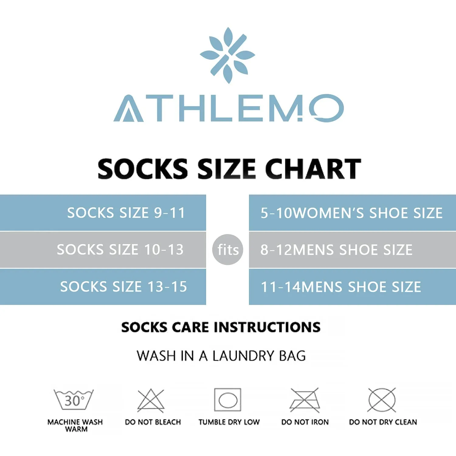 Athlemo Women&Men Bamboo Diabetic Socks 2 Pairs Loose Fit Non-Binding Over the Knee Seamless Breathable Anti-odor White(2 Pairs) 9-11