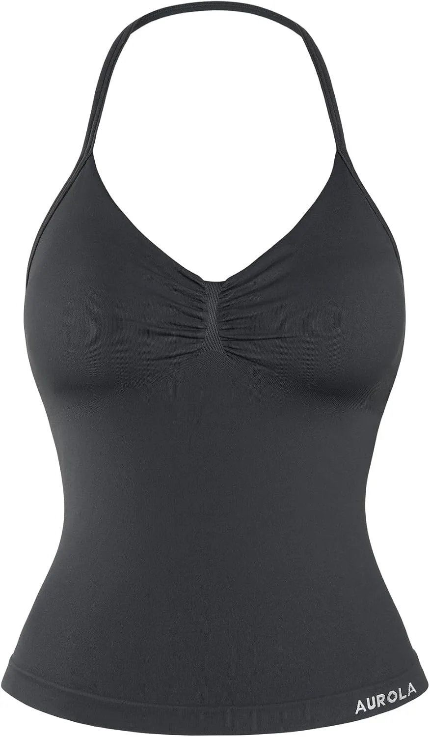 AUROLA Influence Longline Strappy Top Workout Tank Tops for Women Built in Shelf Bras, Impact Gym Sports Bra