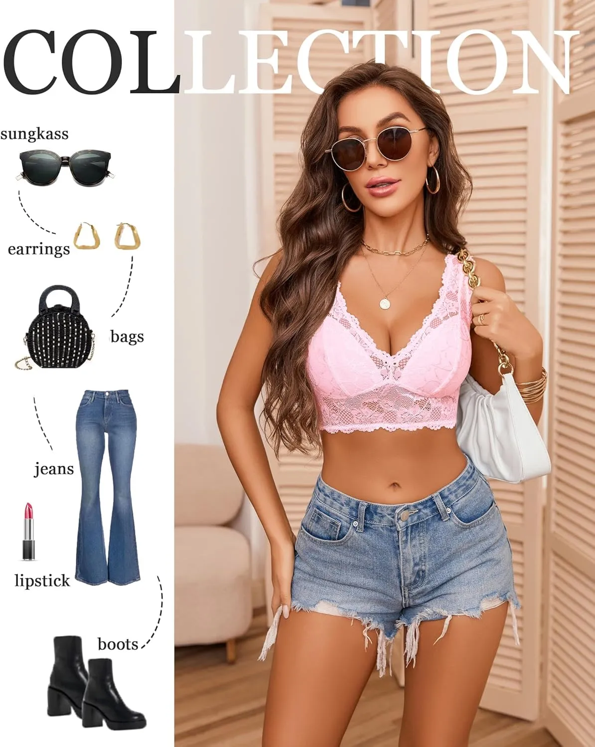 Avidlove Bralettes for Women Lace Bra Non Padded Longline Bralette Deep V Triangle Sexy Everyday Lingerie Bras