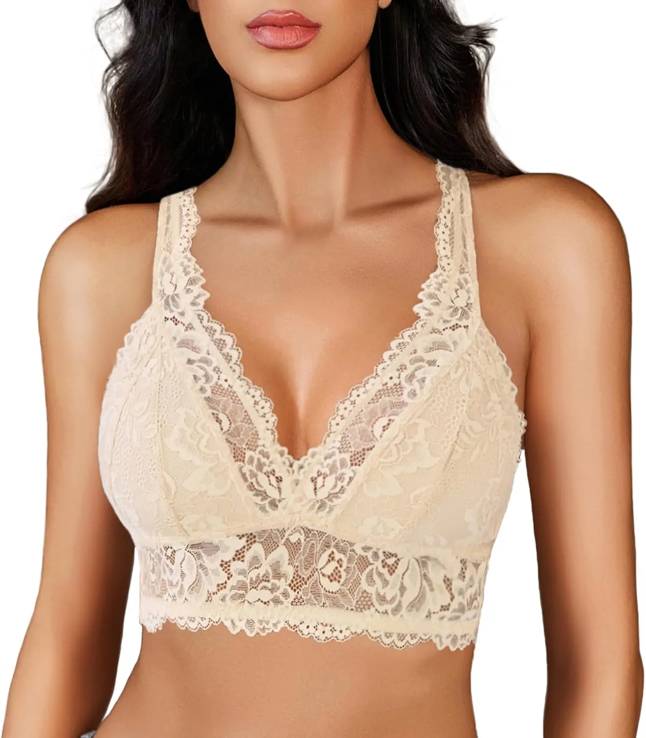 Avidlove Lace Bralettes for Women Wireless Unpadded Bras Racerback Camisole Tops Basic Cami Sexy Strappy Everyday Lingerie