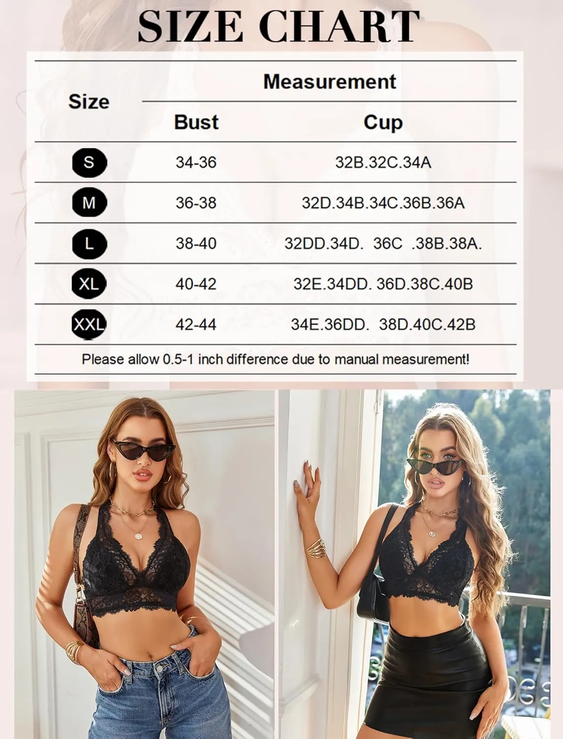 Avidlove Lace Bralettes for Women Wireless Unpadded Bras Racerback Camisole Tops Basic Cami Sexy Strappy Everyday Lingerie