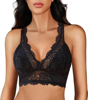 Avidlove Lace Bralettes for Women Wireless Unpadded Bras Racerback Camisole Tops Basic Cami Sexy Strappy Everyday Lingerie