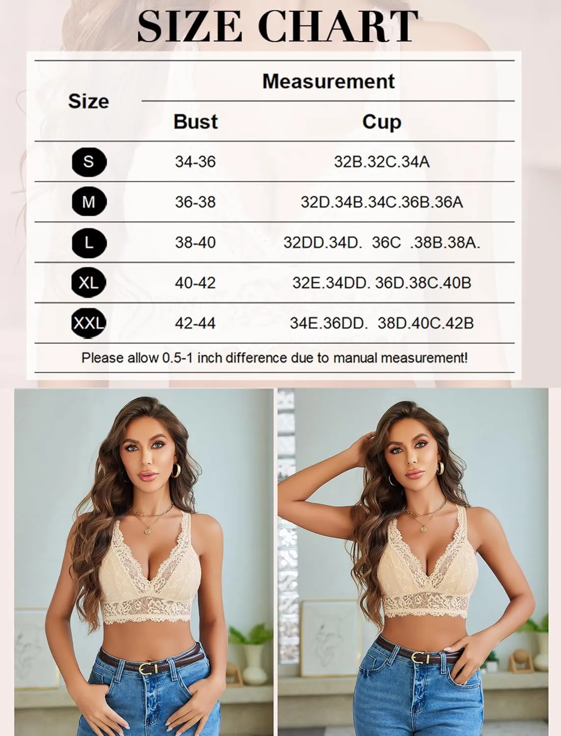 Avidlove Lace Bralettes for Women Wireless Unpadded Bras Racerback Camisole Tops Basic Cami Sexy Strappy Everyday Lingerie