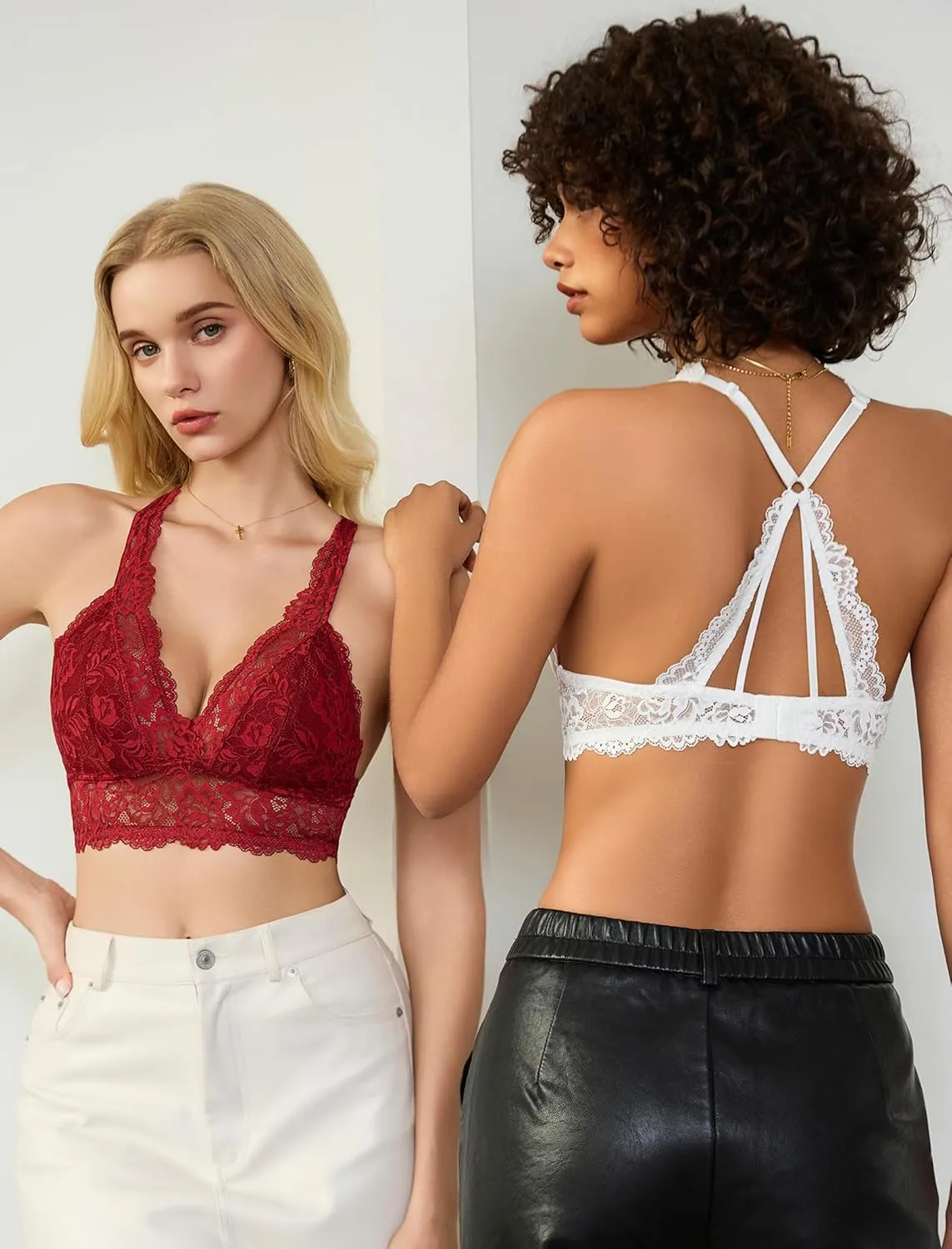 Avidlove Lace Bralettes for Women Wireless Unpadded Bras Racerback Camisole Tops Basic Cami Sexy Strappy Everyday Lingerie