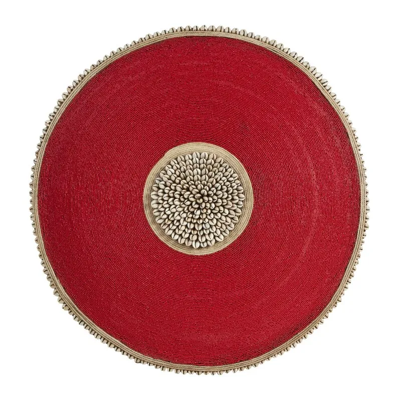 Beaded Cameroon Shield - Red