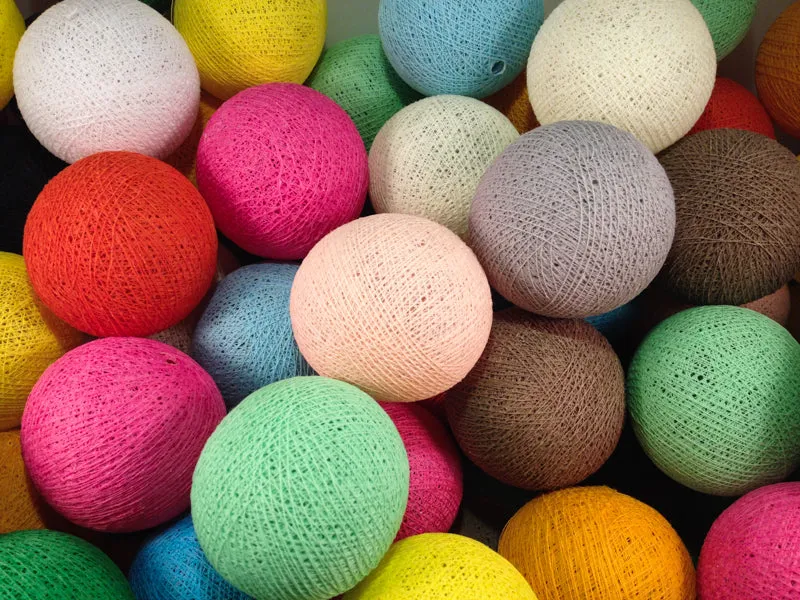 Bindi Cotton Ball Lantern Golden Orange