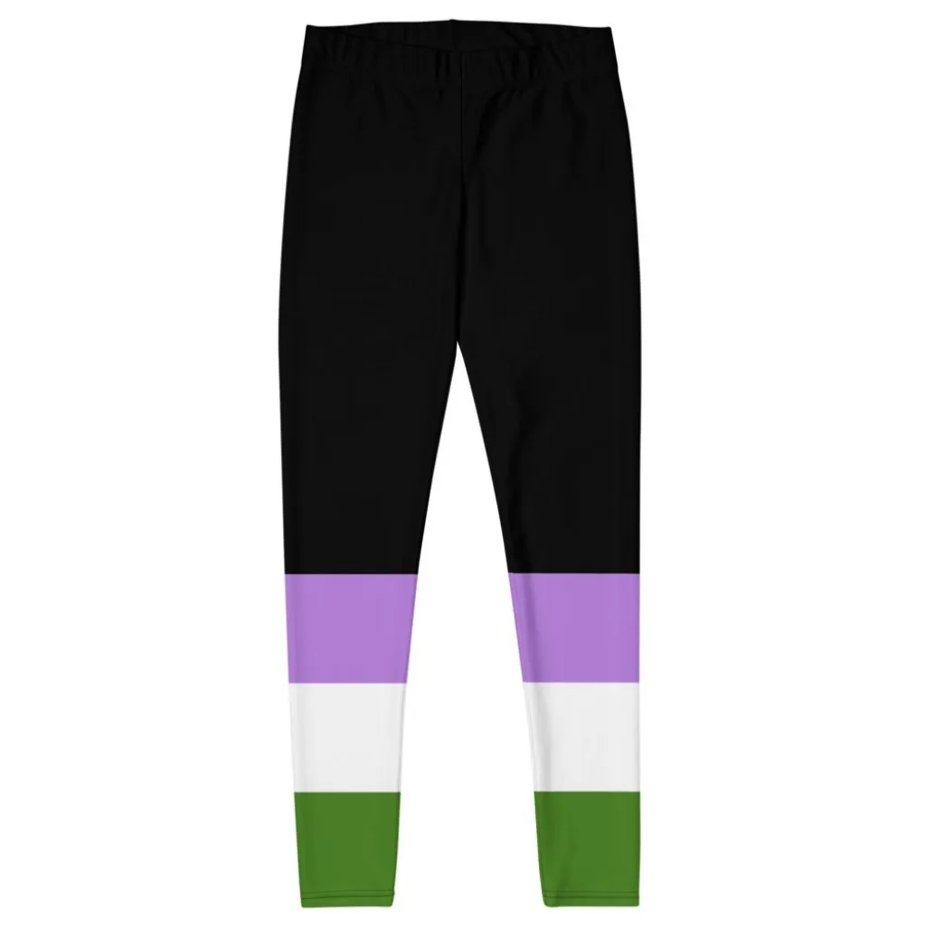 Black Genderqueer Flag Leggings