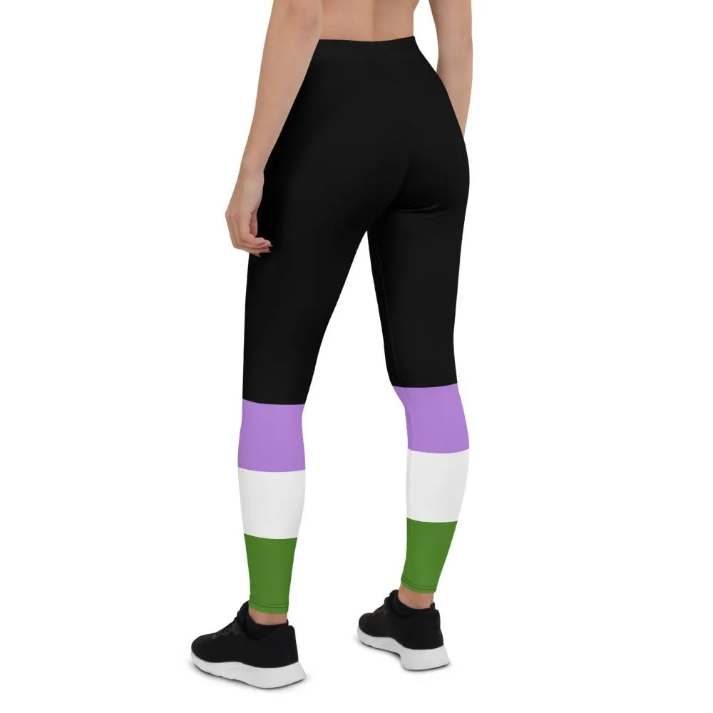 Black Genderqueer Flag Leggings