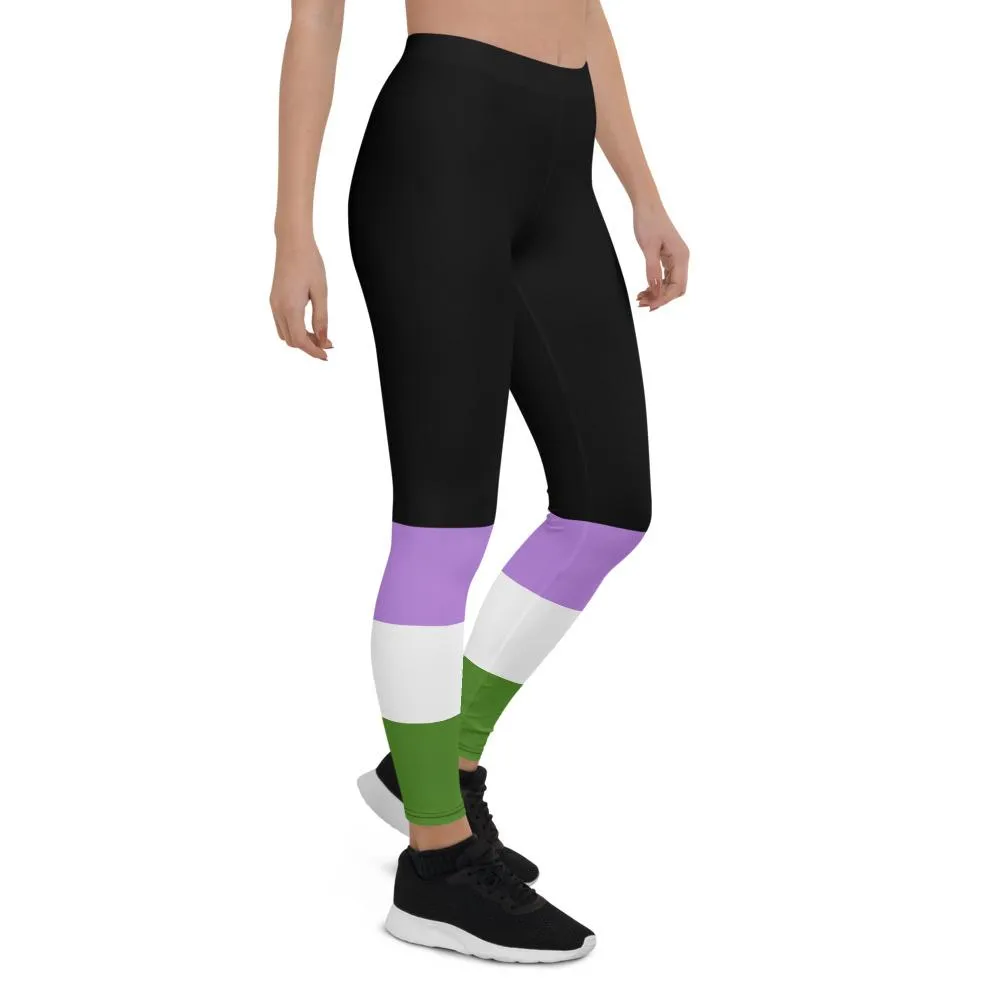 Black Genderqueer Flag Leggings