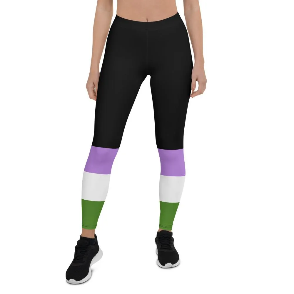 Black Genderqueer Flag Leggings