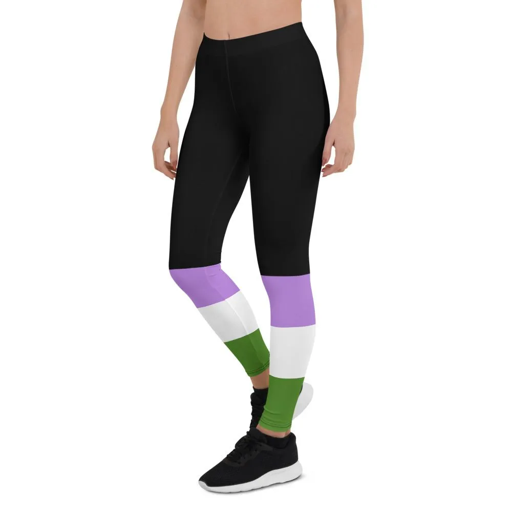 Black Genderqueer Flag Leggings