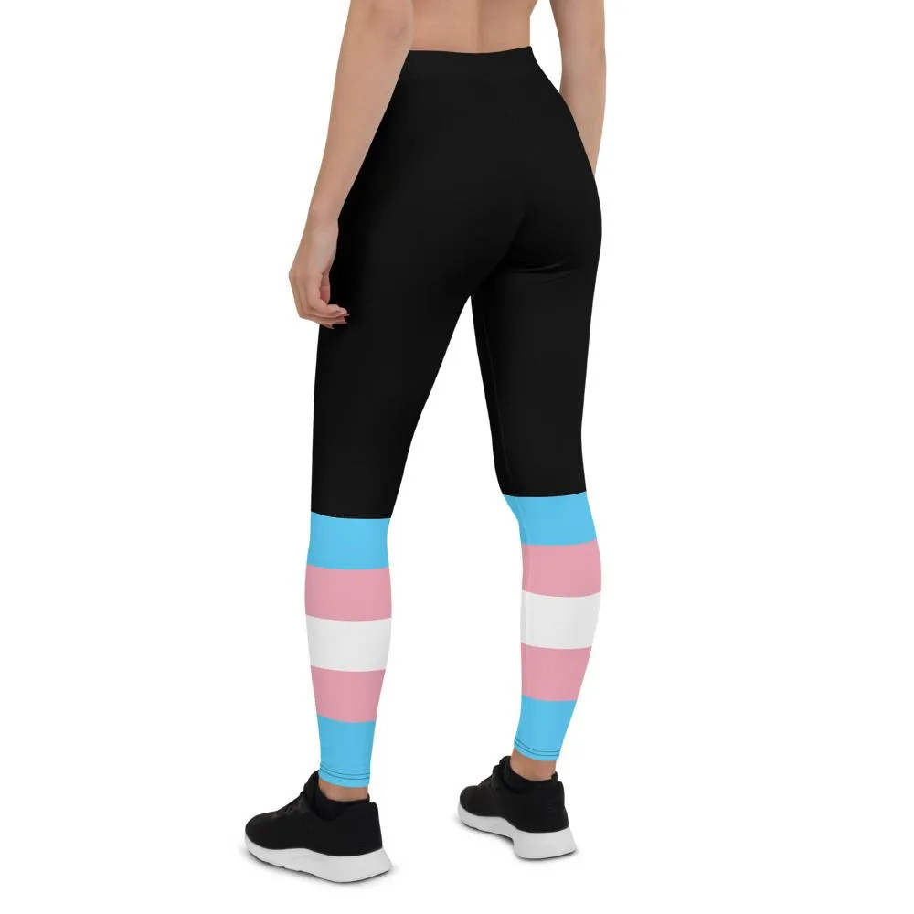 Black Transgender Flag Leggings