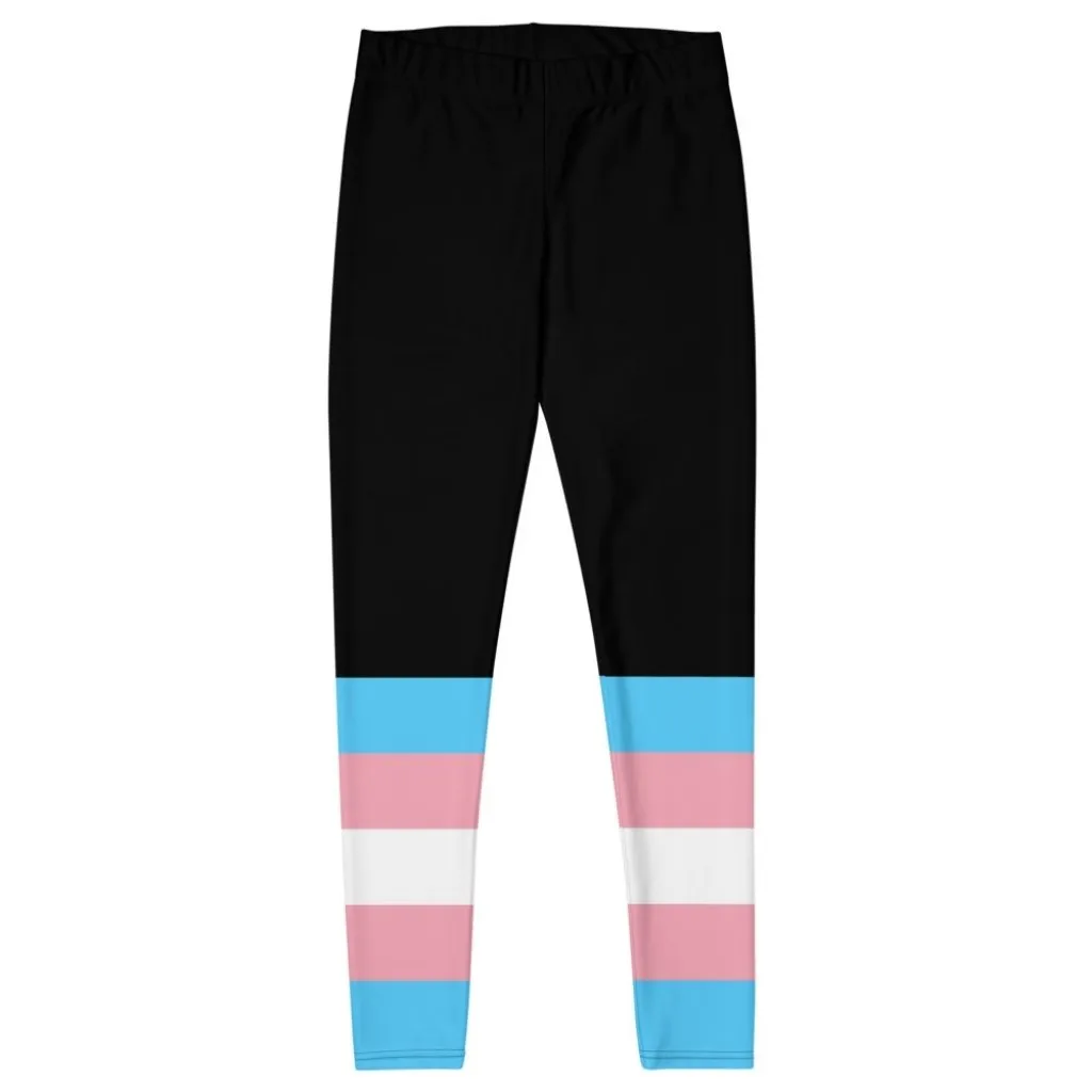 Black Transgender Flag Leggings