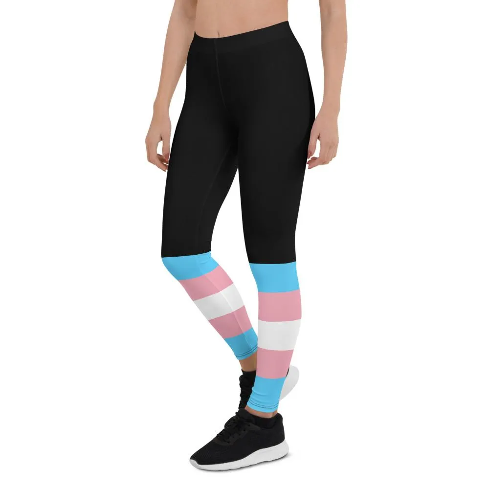 Black Transgender Flag Leggings