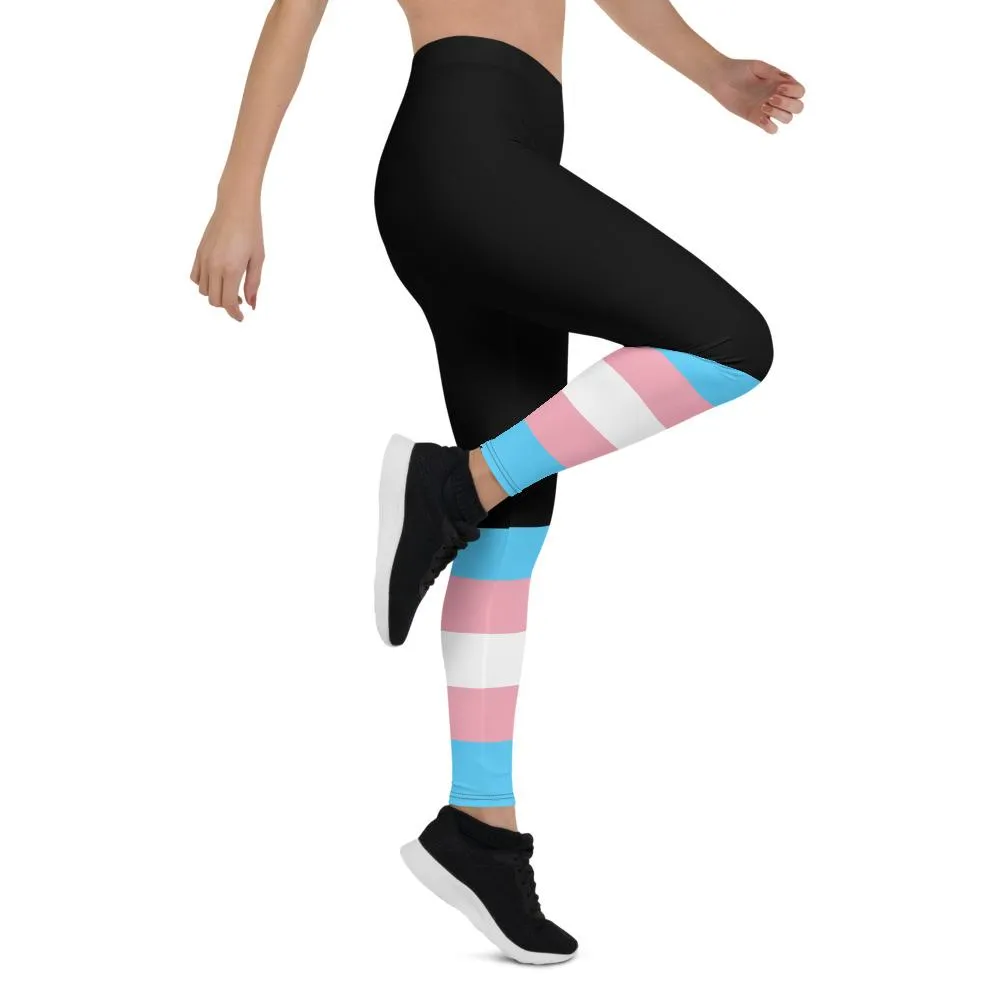 Black Transgender Flag Leggings