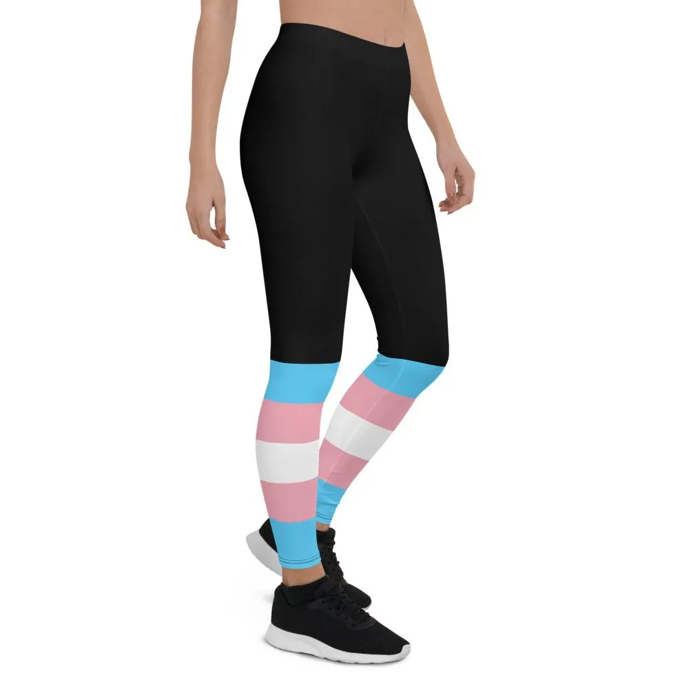 Black Transgender Flag Leggings