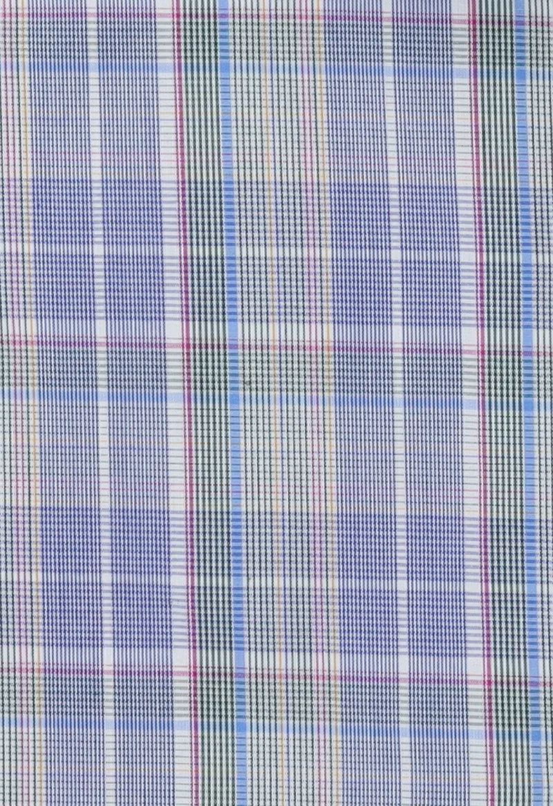 Blue glen plaid checkered half sleeves - 022490-24-05