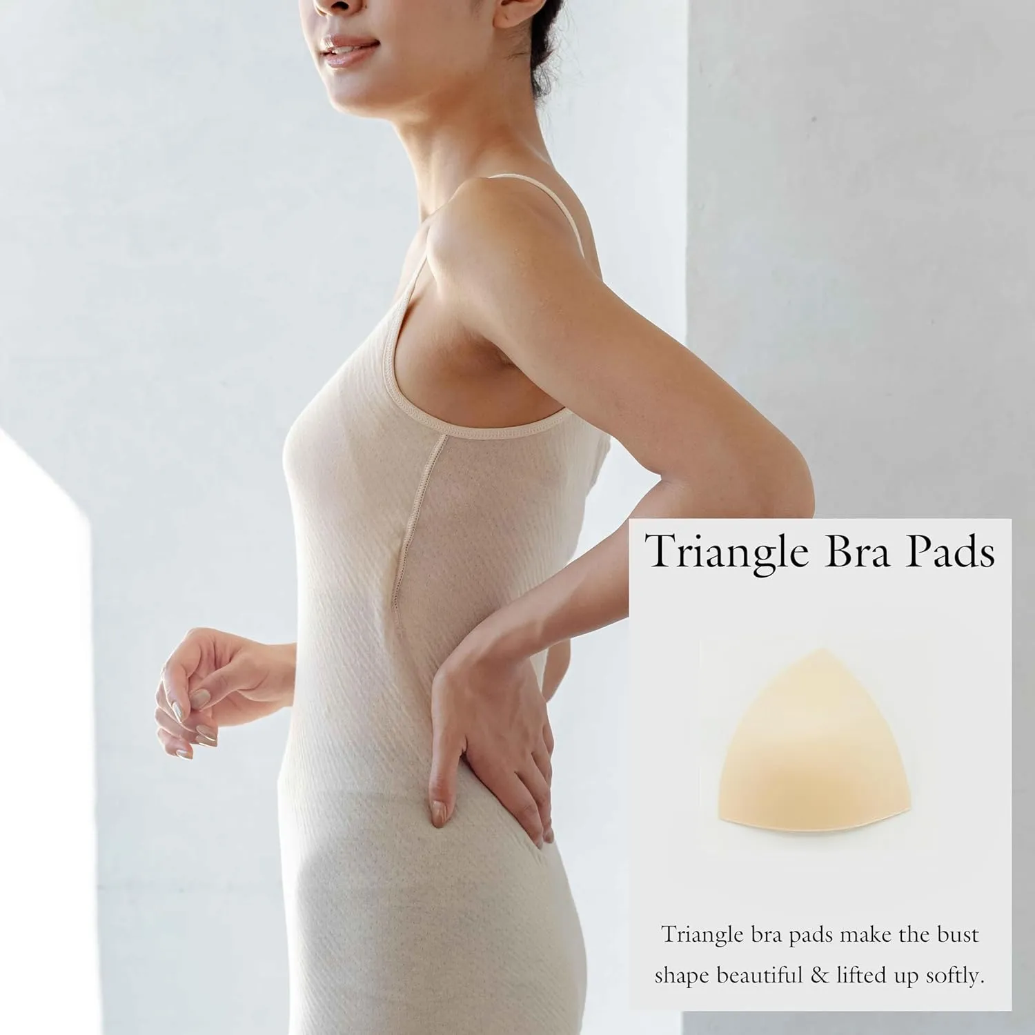 bodyhints 100% Cotton Camisole Tops with Pads for Women, Breathable, Machine Washable.
