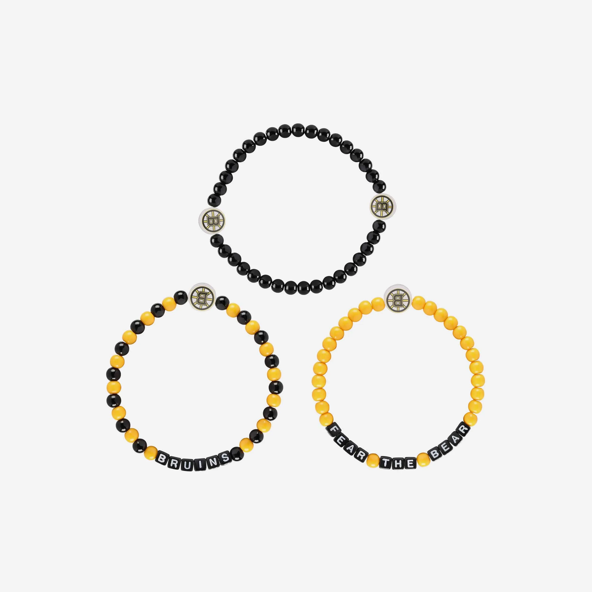 Boston Bruins 3 Pack Beaded Friendship Bracelet