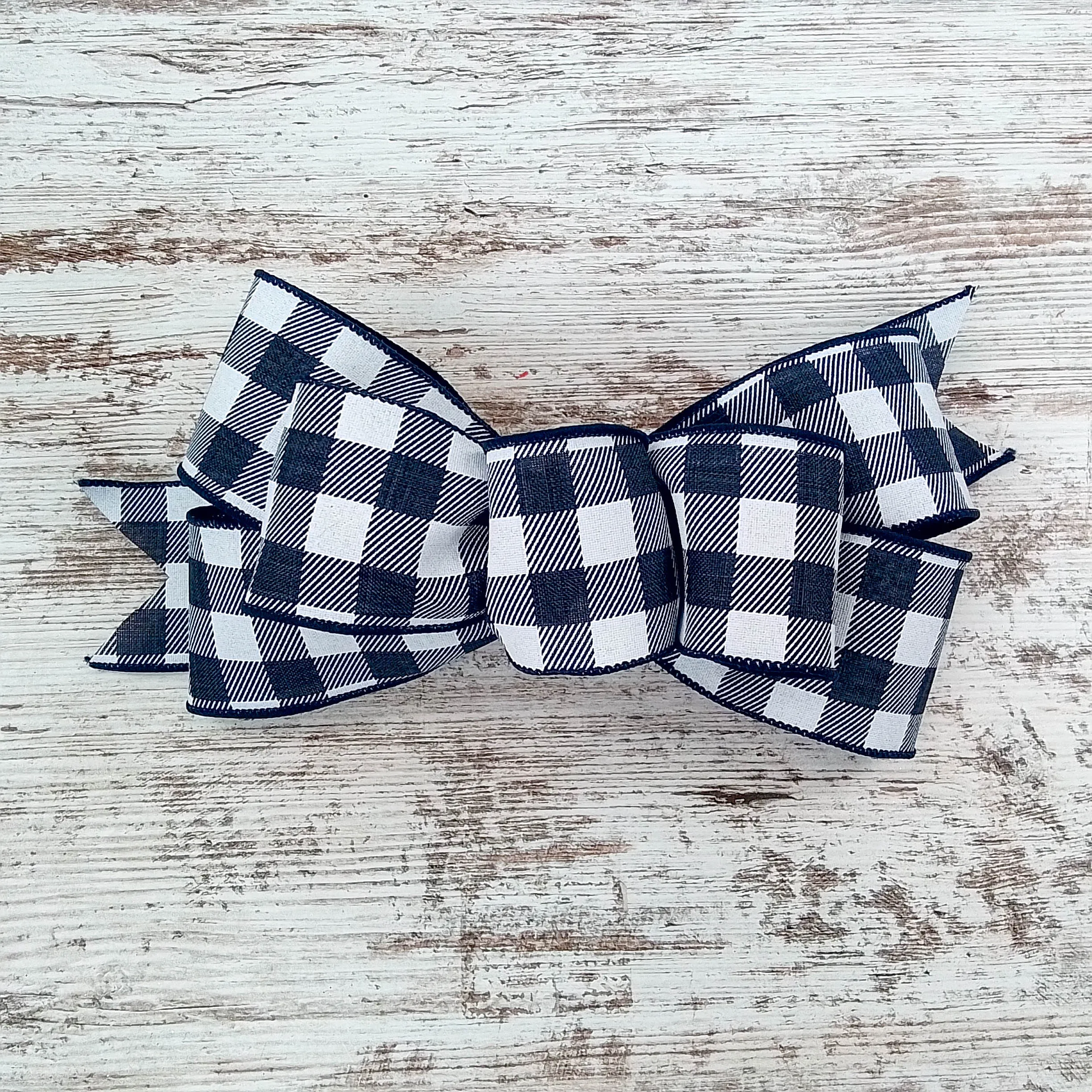 Buffalo Plaid Add On Wreath Bow - Wreath Embellishment for Already Made PreMade Wreath - Farmhouse Extra