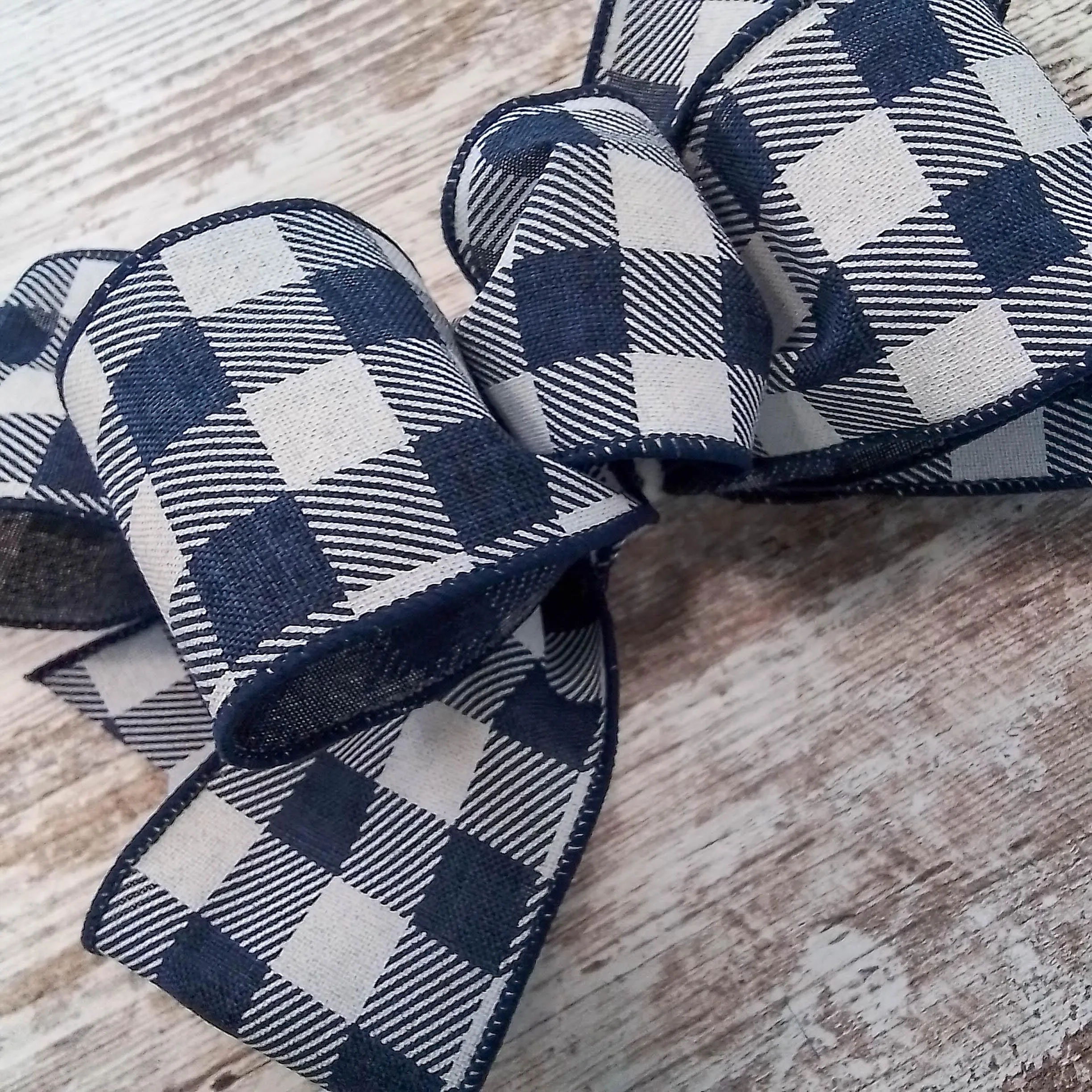 Buffalo Plaid Add On Wreath Bow - Wreath Embellishment for Already Made PreMade Wreath - Farmhouse Extra