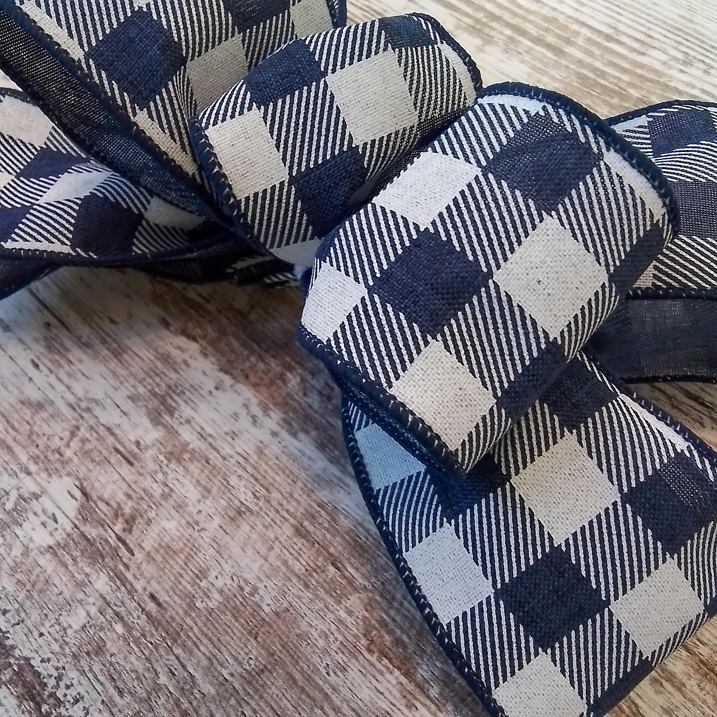 Buffalo Plaid Add On Wreath Bow - Wreath Embellishment for Already Made PreMade Wreath - Farmhouse Extra