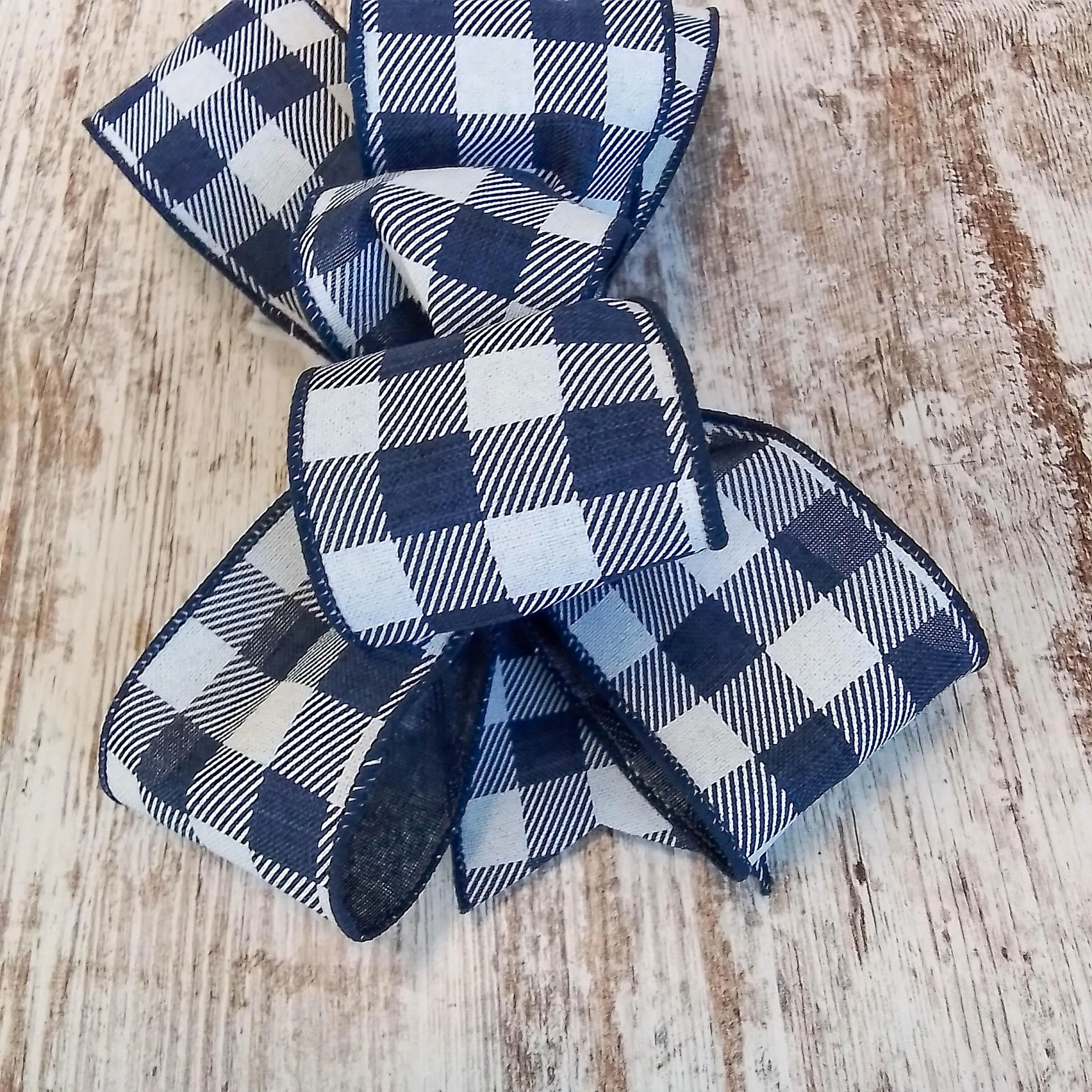 Buffalo Plaid Add On Wreath Bow - Wreath Embellishment for Already Made PreMade Wreath - Farmhouse Extra