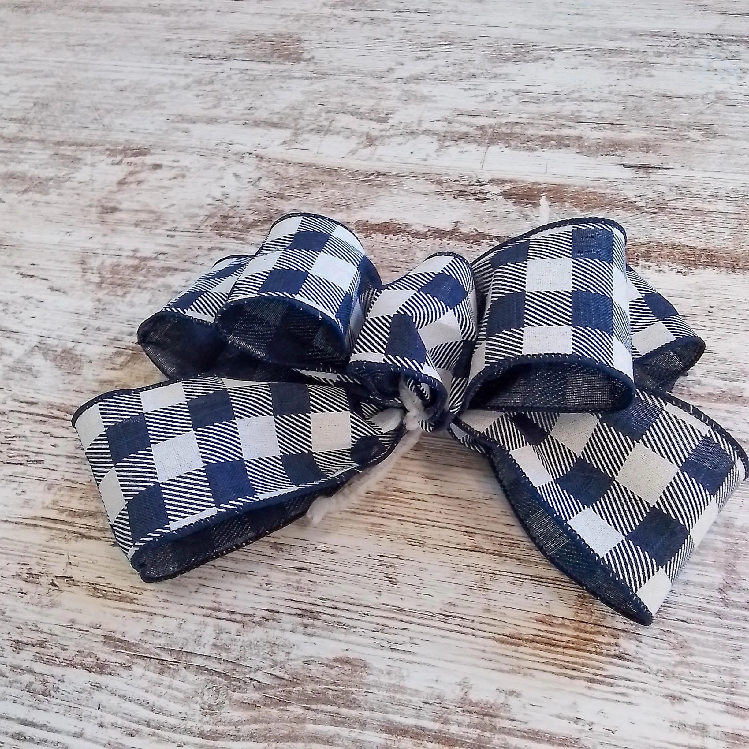Buffalo Plaid Add On Wreath Bow - Wreath Embellishment for Already Made PreMade Wreath - Farmhouse Extra