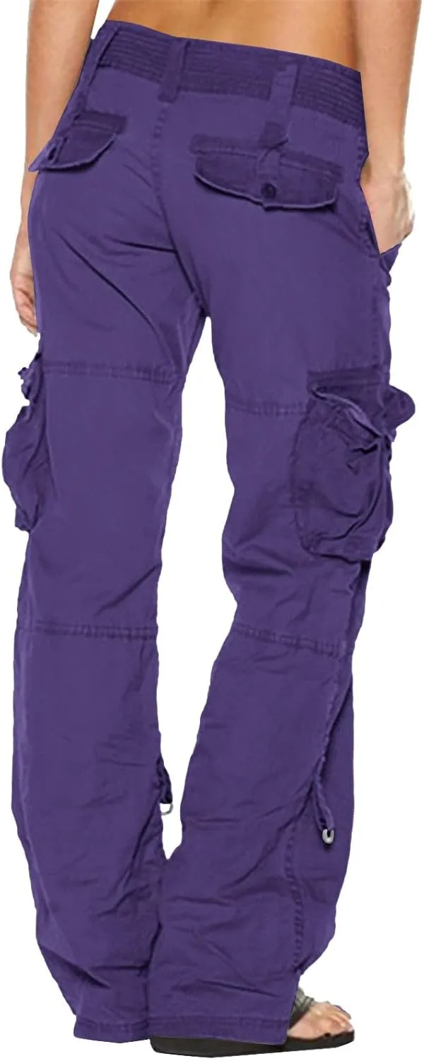 Cargo Pants for Women Mid Rise Pockets Baggy Trousers Loose Lightweight Hiking Pants Y2K Fashion Boyfriend Streetwear Pants